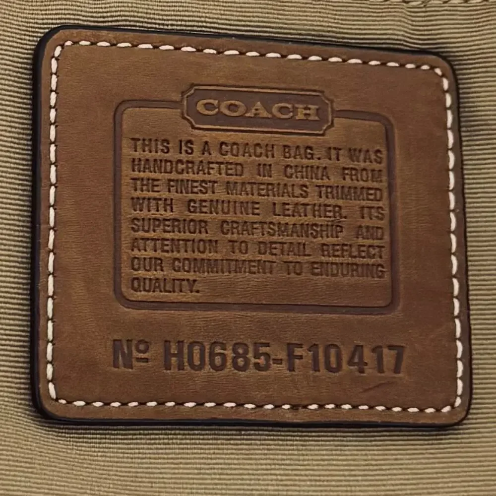 Coach Signature Canvas Crossbody Convertible Shoulder Bag Tan/Brown F10417
